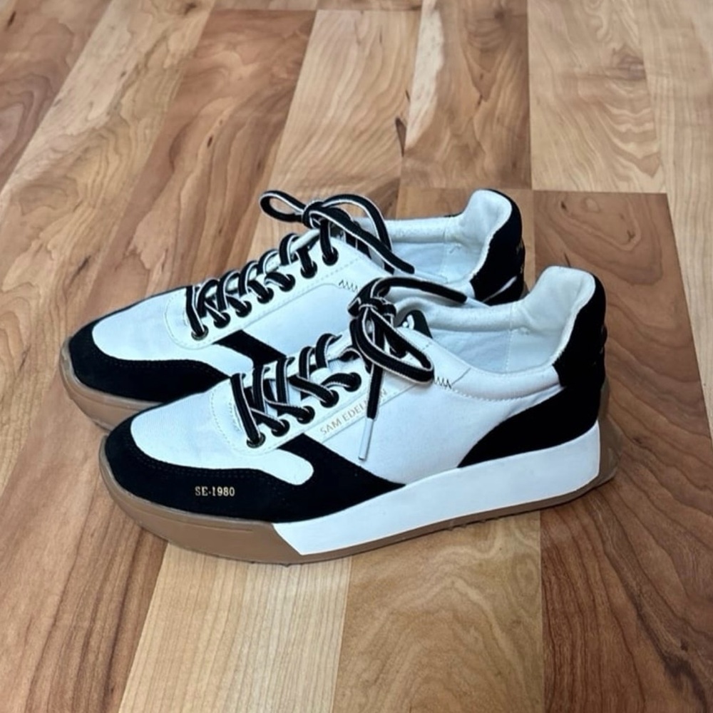 Like new Sam Edelman Black and White Lyla Sneakers 8
